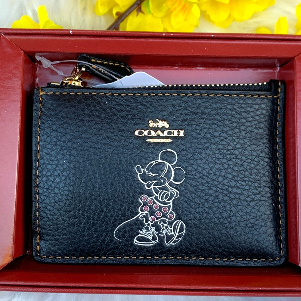 COACH DISNEY MINNIE MOUSE SKINNY ID CASE